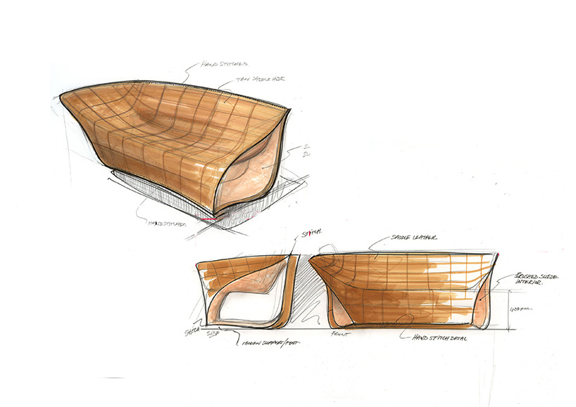 Inspired by the Movement of the Waves: Split Leather Sofa&Chairs | Posted by CJWHO.com